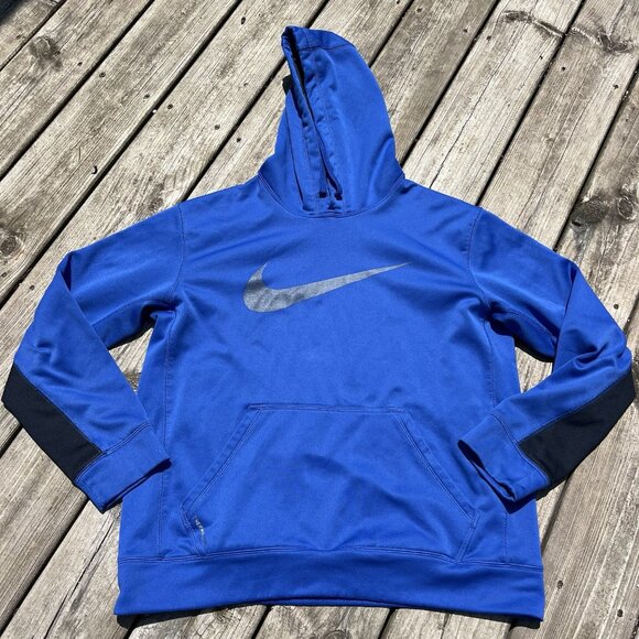 Nike Hooded Sweatshirt‎ Thermafit Blue Medium - Picture 1 of 5